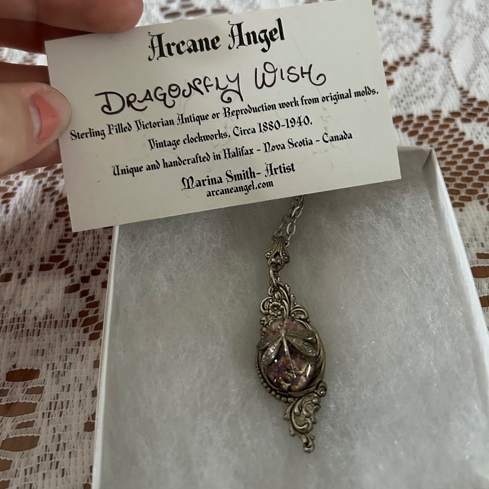 Arcane Angel Dragonfly Wish Necklace